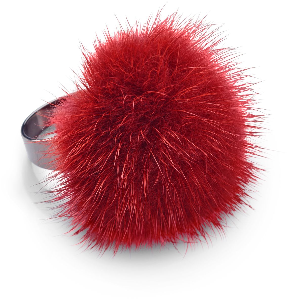 Ring m. Pompon | Nerz Modeaccessoire | Lammfellhaus.at