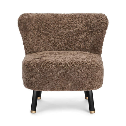 Emil Loungesessel | Messing | Kurzhaar Taupe