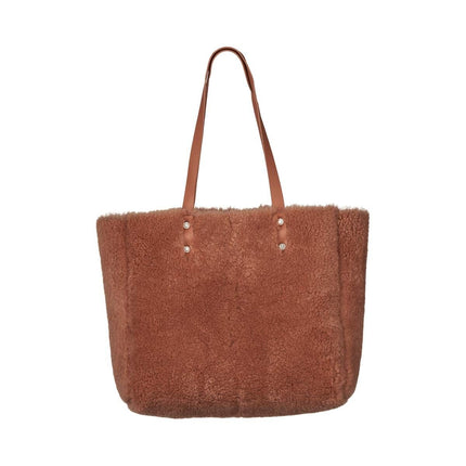 Aya Tasche | Lammwolle Lederbraun