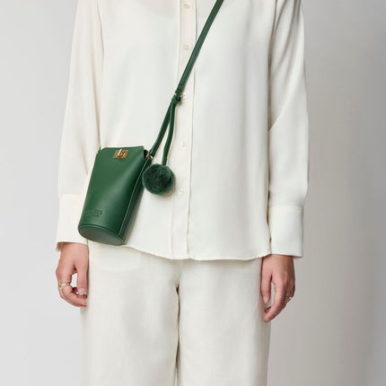 Adina Handytasche | Lammleder Antikgrün