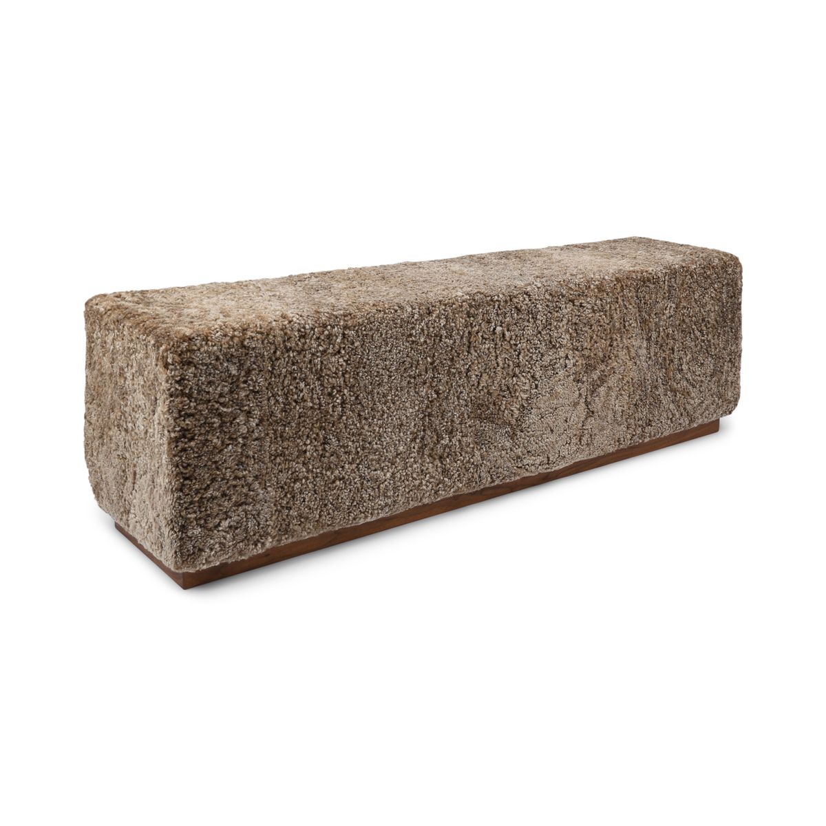 Lammfellbank Benjamin | Kurzhaar | 160x44x52 cm Taupe