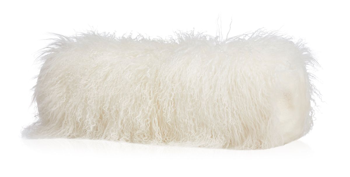 Lammfell Kissenrolle Premium | Tibet | 20x52 cm Fellkissen | Lammfellhaus.at