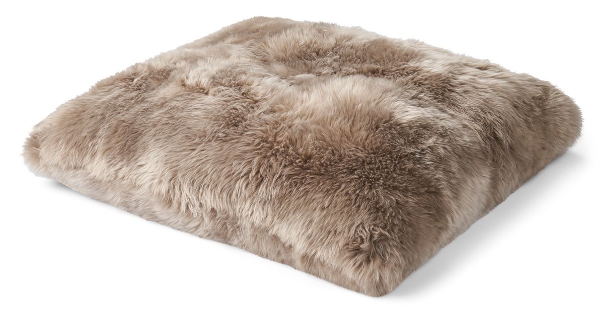 Lammfell Sitzsack | Langhaar | Neuseeland | Doppelseitig | 90x90 cm Fellkissen | Lammfellhaus.at
