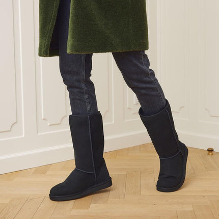 Lammfell Stiefel Premium | Neuseeland | Größe 35-41 Schwarz