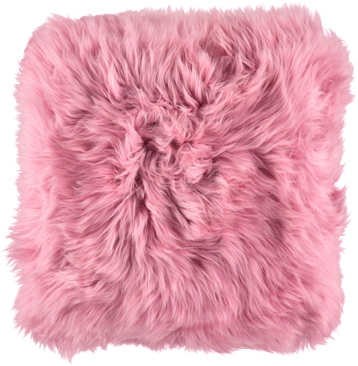Lammfellkissen Premium | Langhaar | Neuseeland | 35x35 cm Malaga Pink