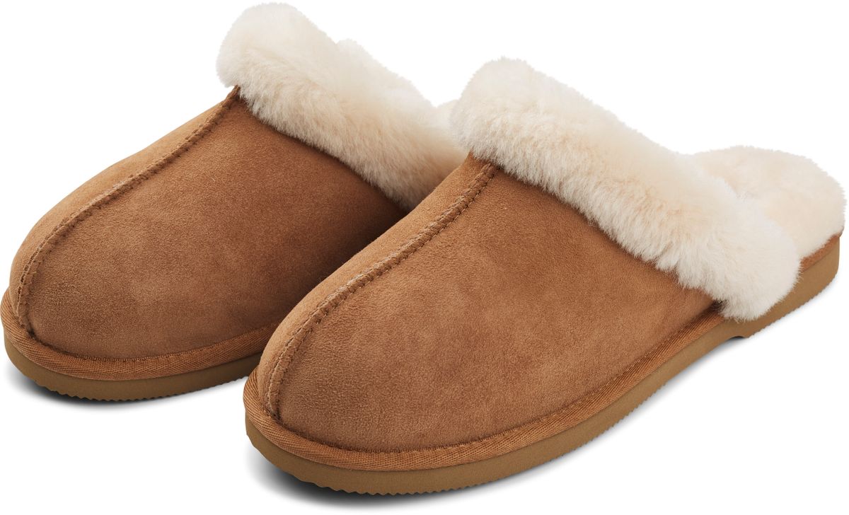 Lammfell Hausschuhe Premium | Pantoffeln | Größe 35-42 Kastanie