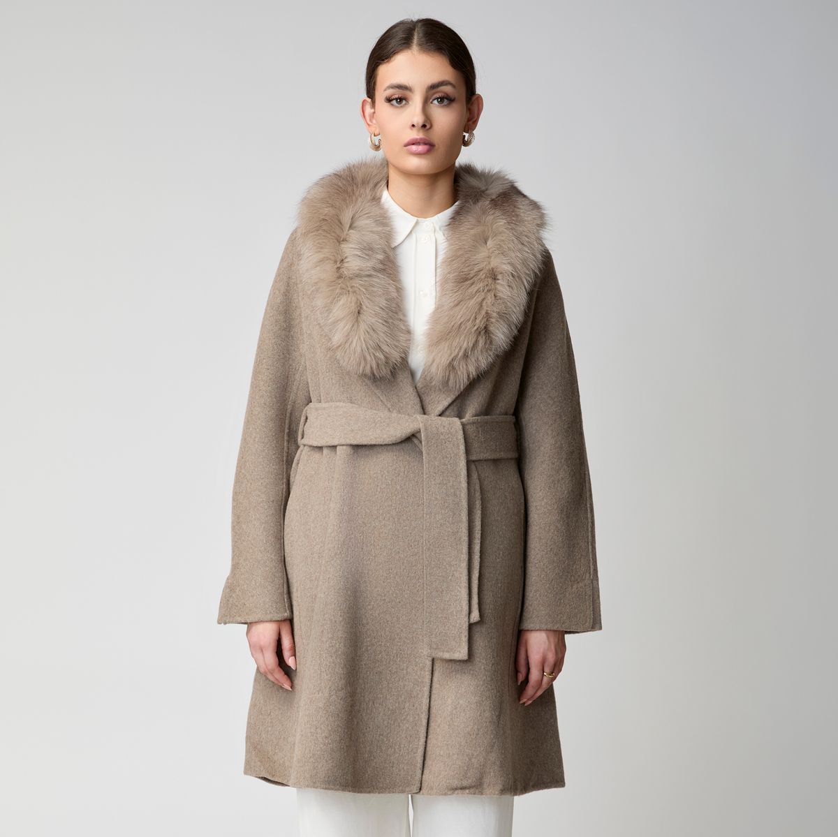 Lucia Mantel | Wolle, Fuchs Beige