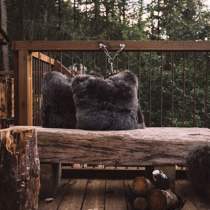 Fellkissen | Langhaar | Neuseeland | 40x40 cm Walnuss