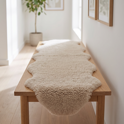 Doppeltes Lammfell | Kurzhaar | Neuseeland | 170x60 cm Taupe