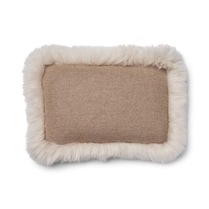 Wollkissen | 100% Wolle | Fellborte | 52x52 cm | 34x52 cm Beige/Leinen
