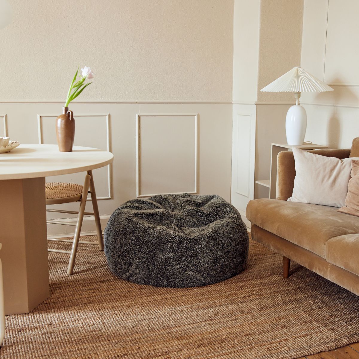 Lammfell Sitzsack | Kurzhaar | Neuseeland | 73x74 cm | 92x93 cm Sitzsäcke | Lammfellhaus.at