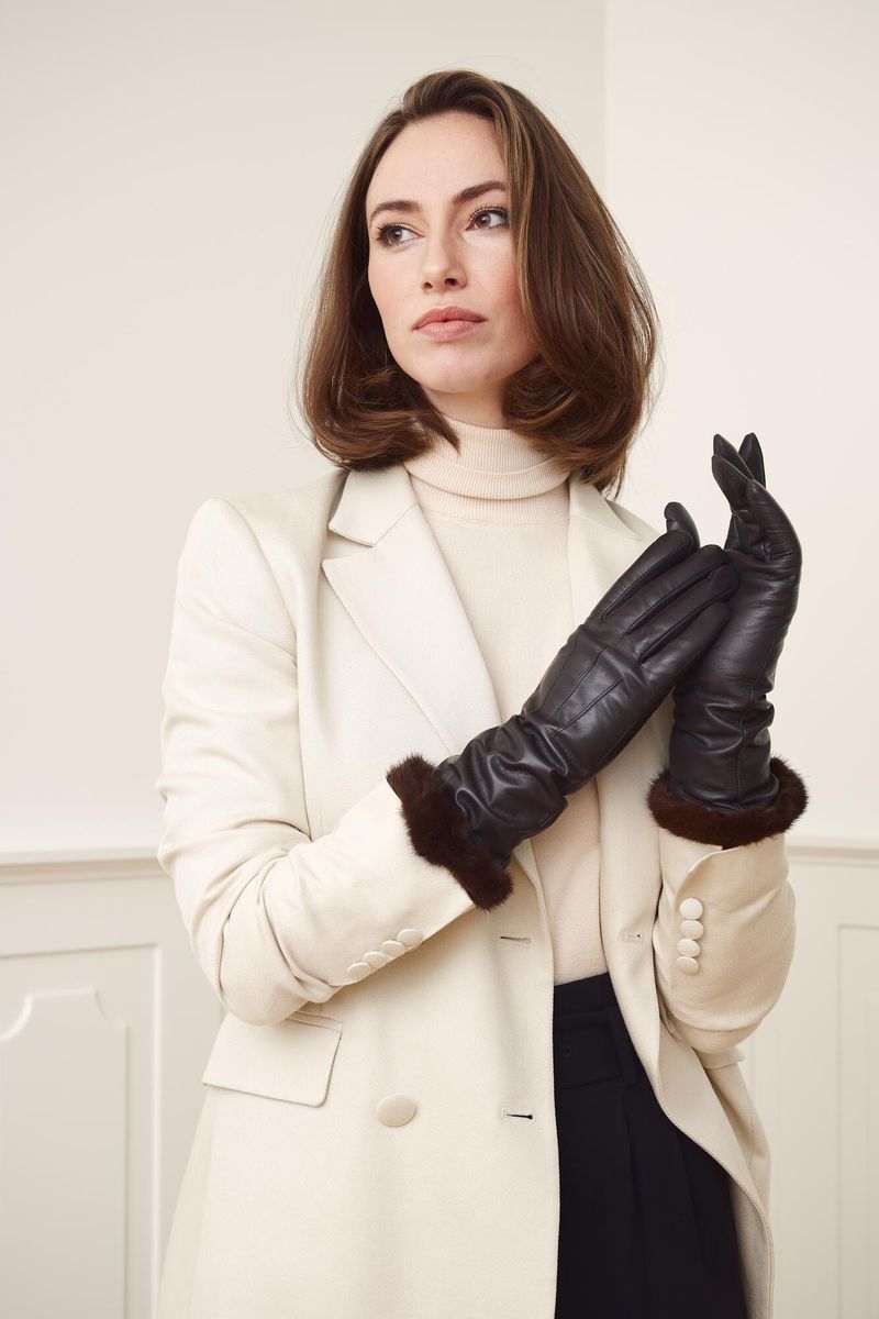Kimberly | Lederhandschuhe | Nerzpelz | Damenhandschuhe Modeaccessoire | Lammfellhaus.at