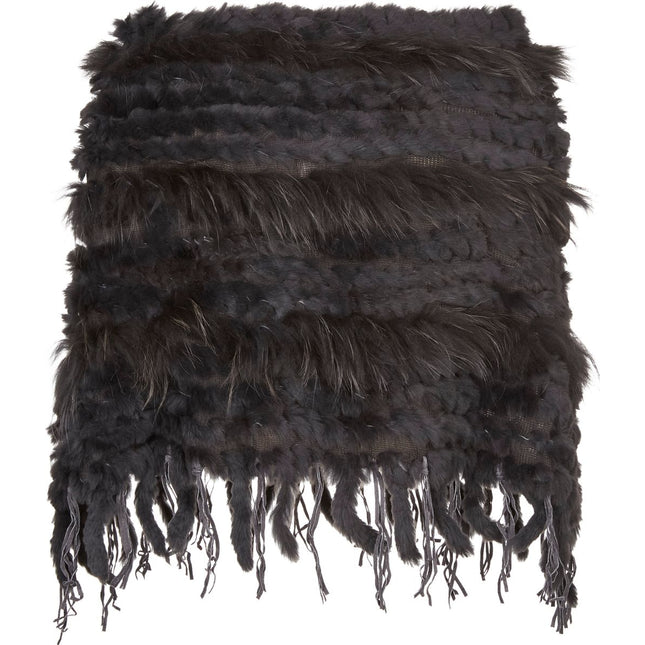 Kamilla Poncho | Kaninchen, Waschbär Dunkelgrau