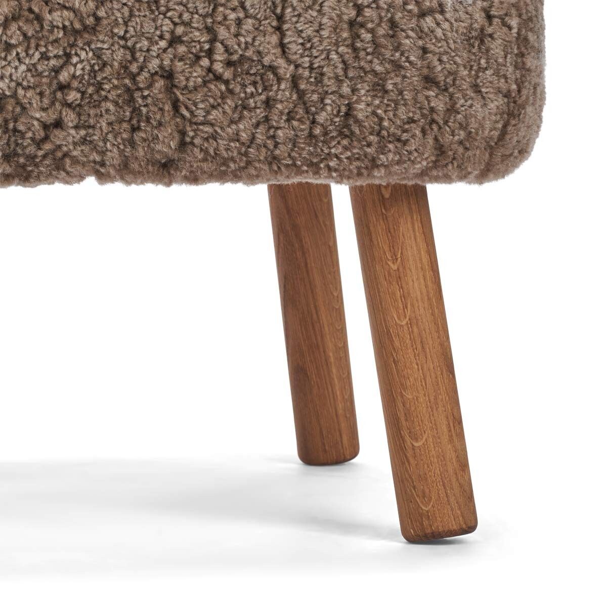 Lammfell Hocker Emil | Premium | Kurzhaar Taupe