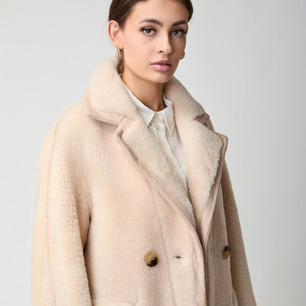 Jill Mantel | Shearling Beige