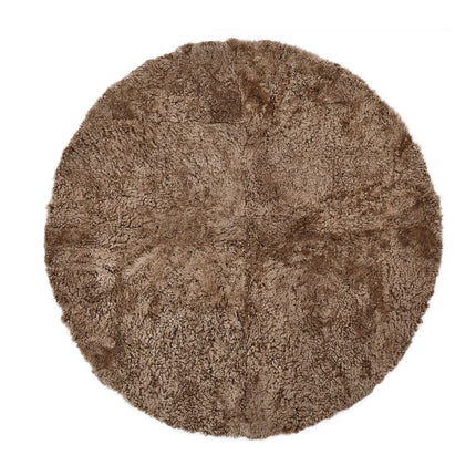 Lammfell Designerteppich | Kurzhaar | Neuseeland | D140 cm Taupe