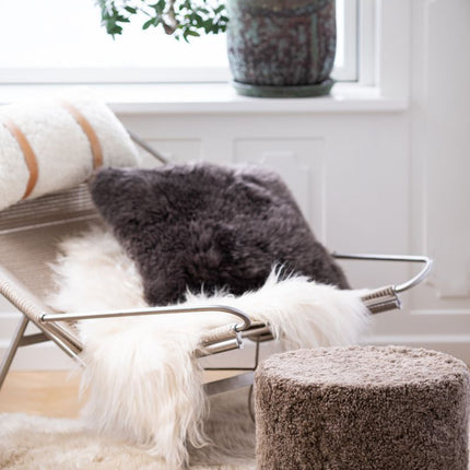 Lammfell | Langhaar Premium | Island | 100-120x60 cm Weißlich