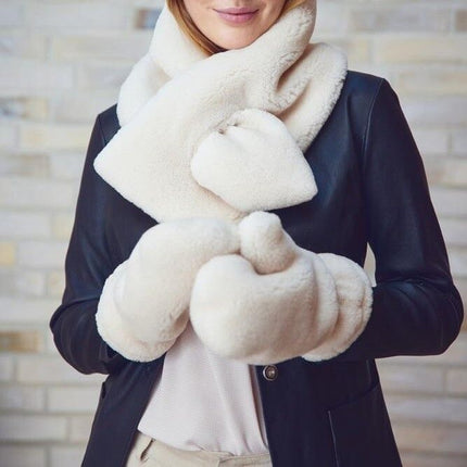 Monta Fäustlinge | Lammwolle Beige