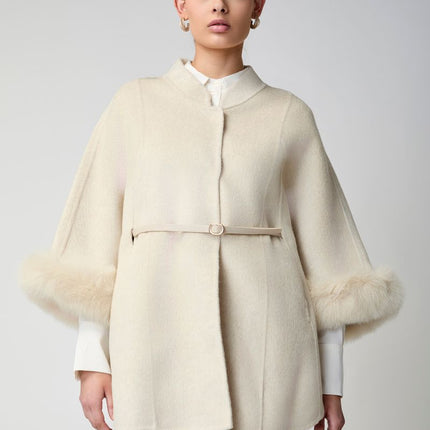 Lorraine Poncho | Wolle, Fuchs Beige