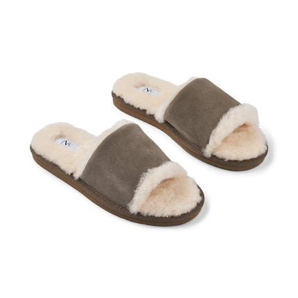 Classic Slipper | Wildleder, Lammfell Heckengrün