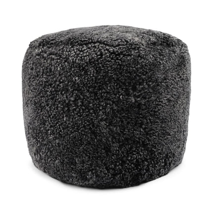 Lammfellpouf Premium | Kurzhaar | Neuseeland | D41x31 cm Anthrazit