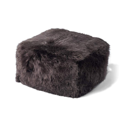 Lammfellpouf | Neuseeland | 50x50x32 cm Walnuss