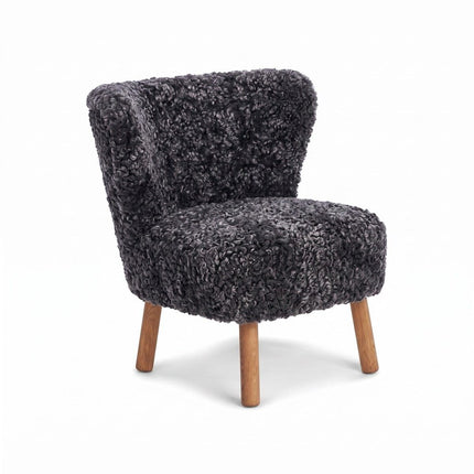 Emily Loungestuhl | Kurzhaar | Design Möbel Anthrazit
