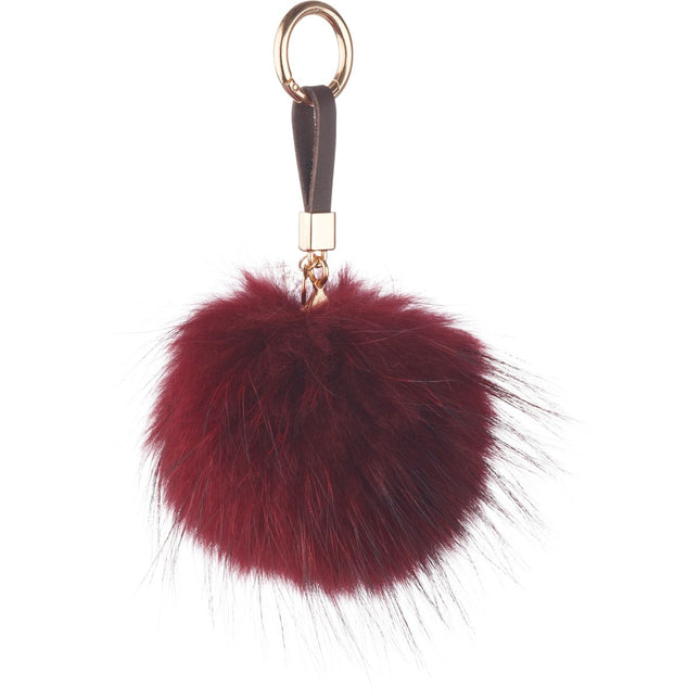Pompon Schlüsselanhänger | Waschbär Bordeauxrot