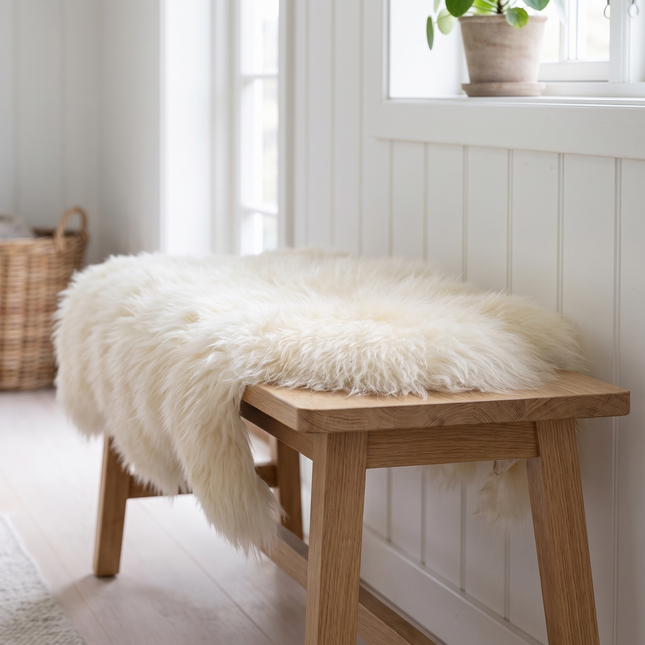 Schaffell | Langhaar | Island | Naturfarben | 100-110x60 cm