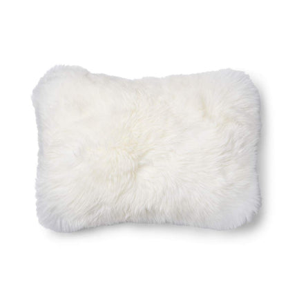 Lammfellkissen | Langhaar | Neuseeland | 100% Wolle | 52x52 cm | 34x52 cm Silber/Elfenbein