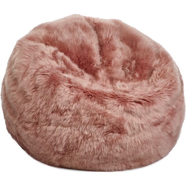 Lammfell Sitzsack Premium | Langhaar | Neuseeland | 92x93 cm | Rosa