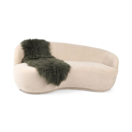 Doppeltes Lammfell | Tibet | 150x55 cm Heckengrün