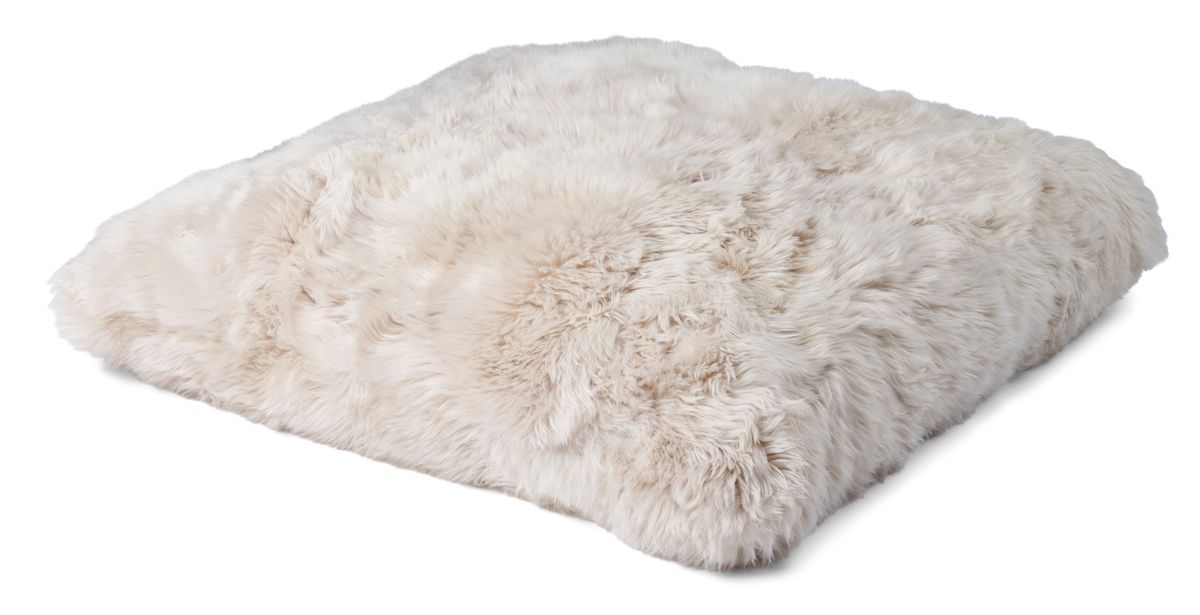 Lammfell Sitzsack | Langhaar | Neuseeland | Einseitig | 90x90 cm Fellkissen | Lammfellhaus.at