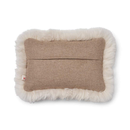 Wollkissen | 100% Wolle | Fellborte | 52x52 cm | 34x52 cm Beige/Leinen
