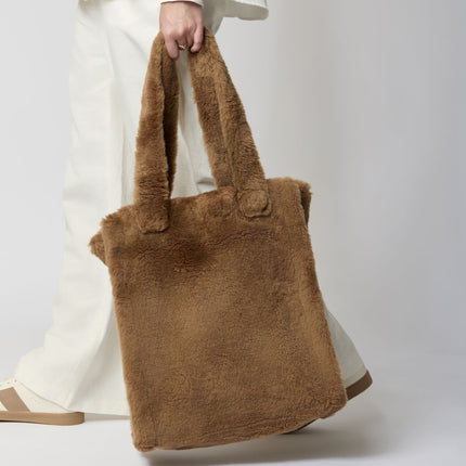 Maxi Glory Shopper | Neuseeland | Lammwolle Lederbraun