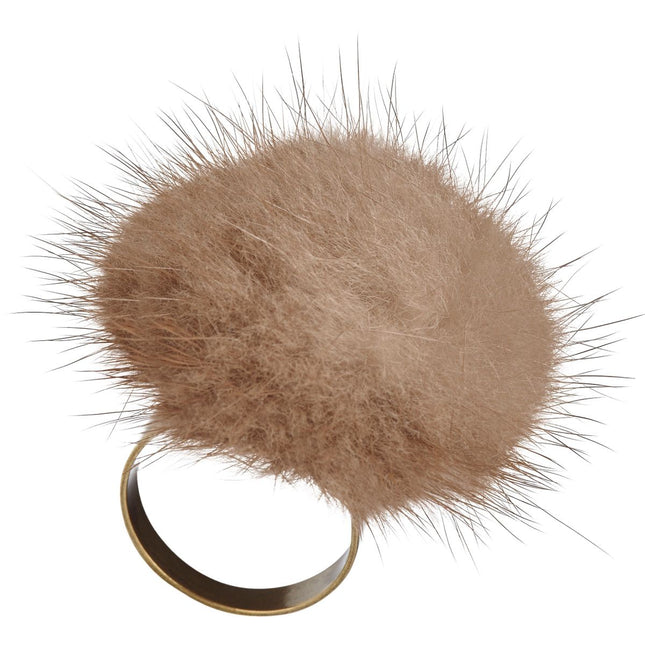 Pompon Ring | Nerz Pastell