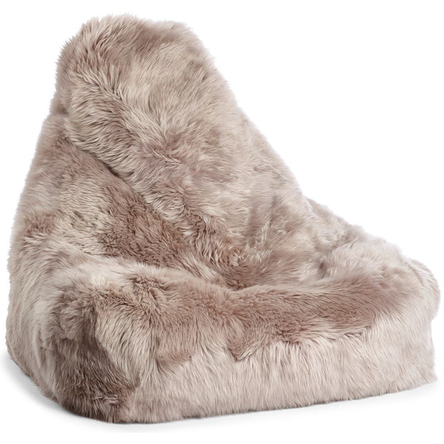Lammfell Sitzsackstuhl Premium | Langhaar | Neuseeland | 100x100x80 cm Dove