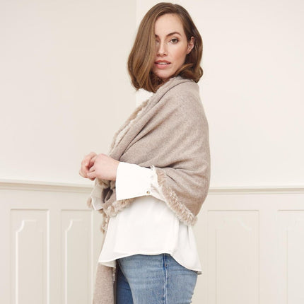 Scarlet Schal | Wolle, Kaninchen Schwarz/Schwarz