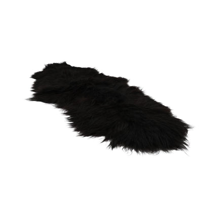 Dobbeltes Lammfell | Island | 160x60 cm Schwarz