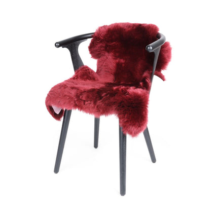 Merino Premium Lammfell | Langhaar | Neuseeland | 90x60 cm Bordeauxrot