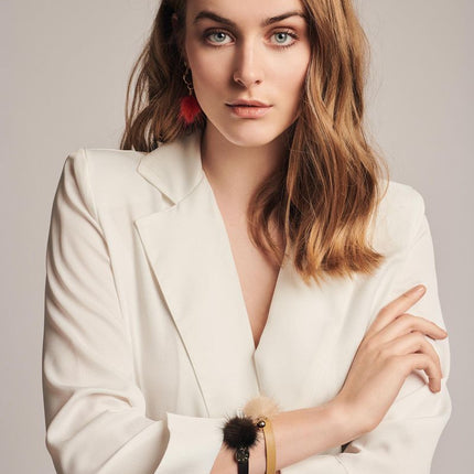 Nicki Ohrringe | Nerz Schwarz/Weiß