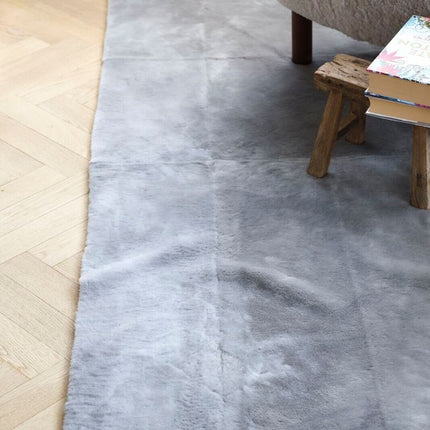 Lammfell Designerteppich | Neuseeland | Mokassin Silber Grau