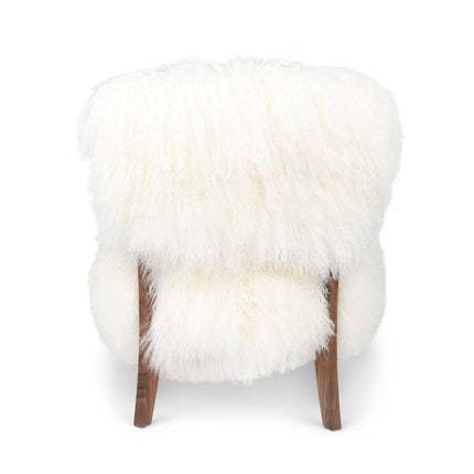 Lina Loungesessel | Premium Lammfell | Designmöbel Weiß
