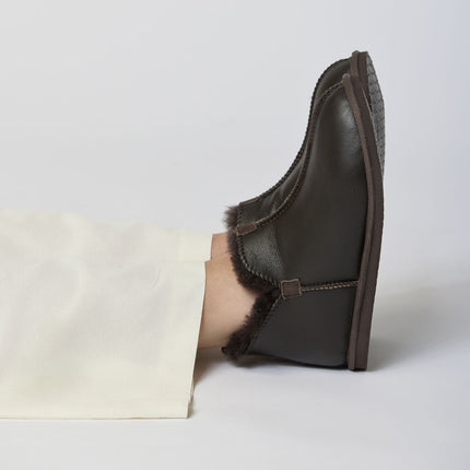 Unisex Boot | Lammfell, Nappa/Wildleder Kastanie