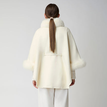 Lorraine Poncho | Wolle, Fuchs Beige