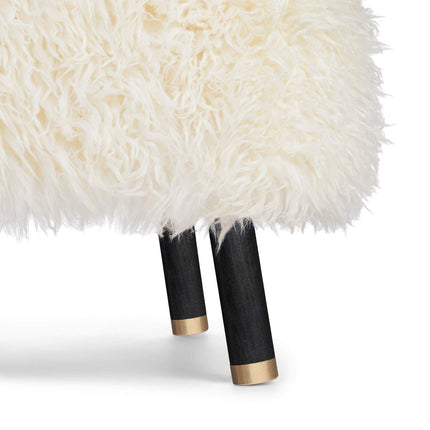 Emil Loungesessel | Premium Lammfell | Langhaar Schneeweiß