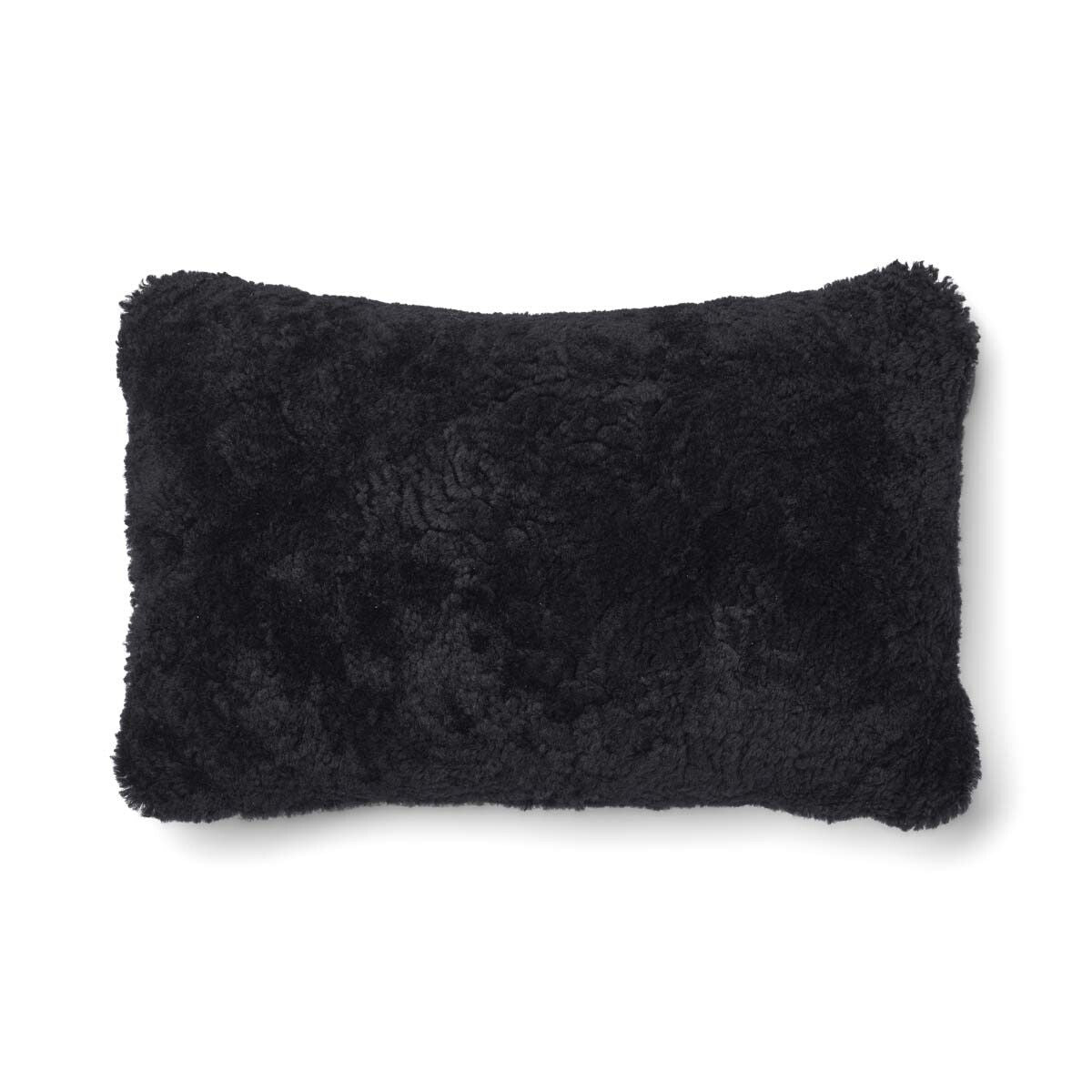 Lammfellkissen | Kurzhaar | Neuseeland | 100% Wolle | 52x52 cm | 34x52 cm Kohle/Schwarz