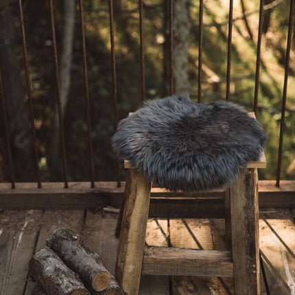 Stuhlkissen Premium | Langhaar | Neuseeland | D34cm Stahl