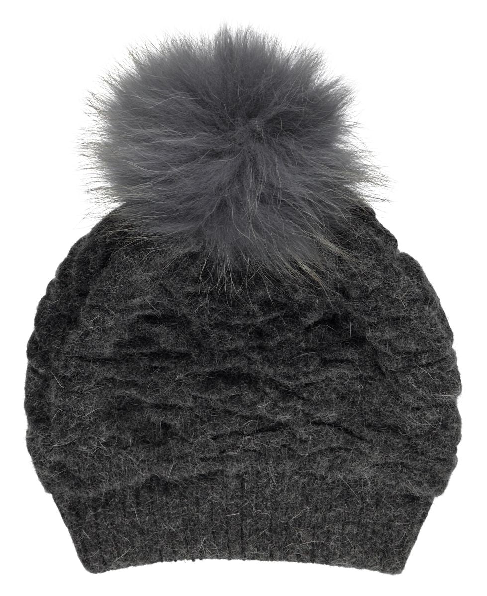 Sidse Mütze | Wolle, Waschbär Modeaccessoire | Lammfellhaus.at