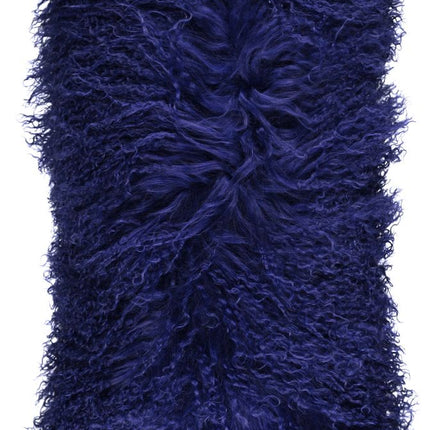 Lammfellkissen | Tibet | 28x56 cm Marineblau